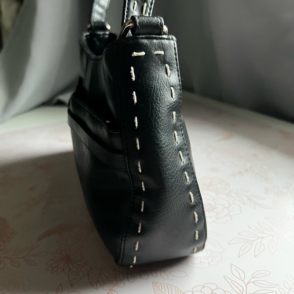 Unbranded Black Shoulder Bag w/ White Stitch Detail - Picture 5 of 10